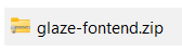 Screenshot of file named glaze-fontend.zip